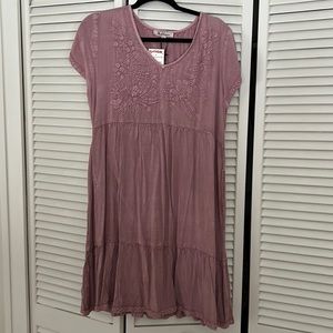 Pink embroidered dress
